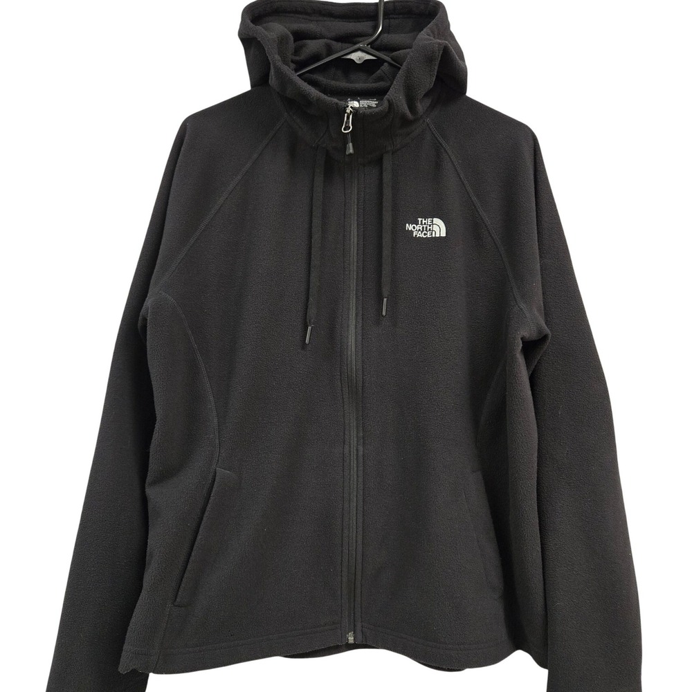 The North Face Womens Black Full Zip Fleece Hoodie XL Outdoor Gorpcore Flawed